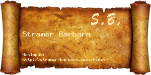 Stramer Barbara névjegykártya
